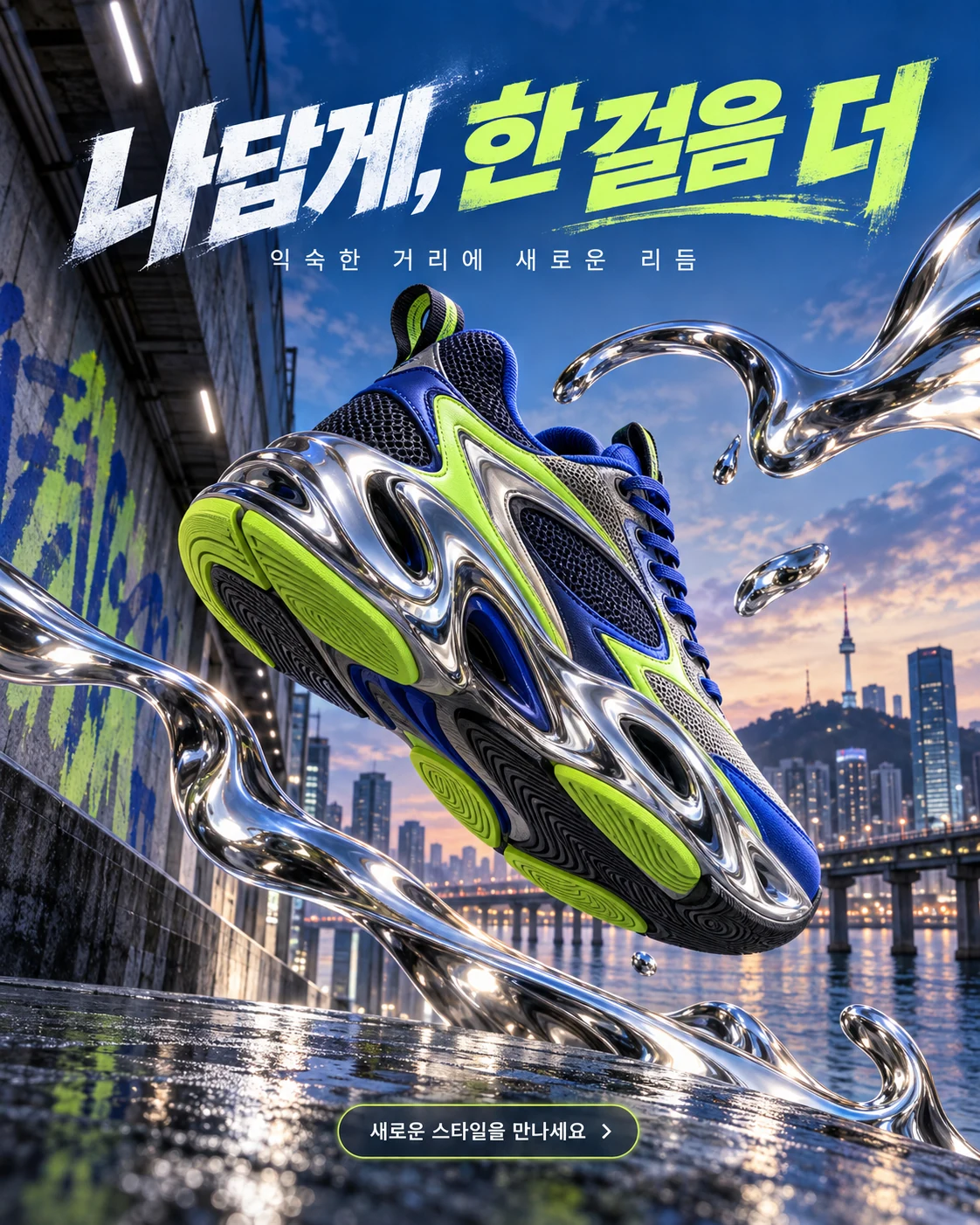 스니커즈 · 선명한 3D — 나답게, 한 걸음 더 · 익숙한 거리에 새로운 리듬 · 새로운 스타일을 만나세요