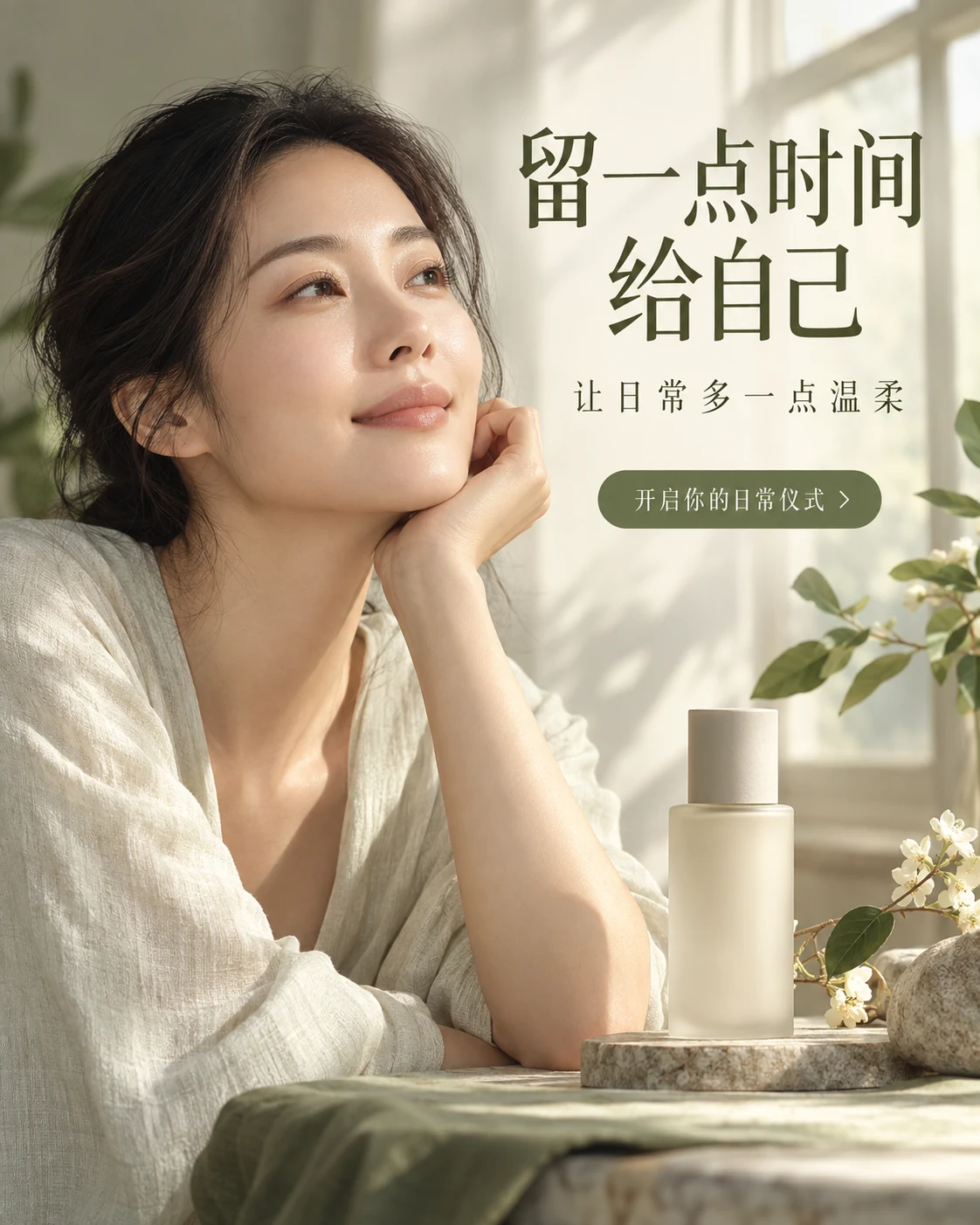 护肤 · 简约奢华 — 留一点时间给自己 · 让日常多一点温柔 · 开启你的日常仪式