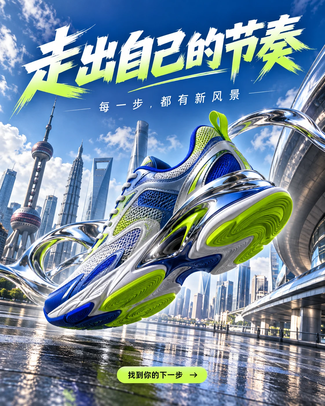 运动鞋 · 炫彩 3D — 走出自己的节奏 · 每一步,都有新风景 · 找到你的下一步